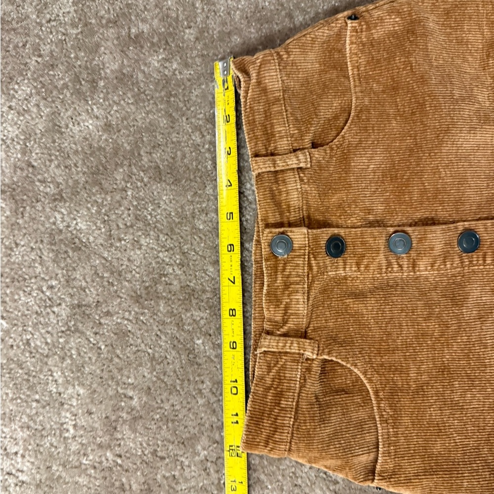 Brandy Melville Corduroy Button-Front Skirt in Mustard Brown small - Picture 3 of 5